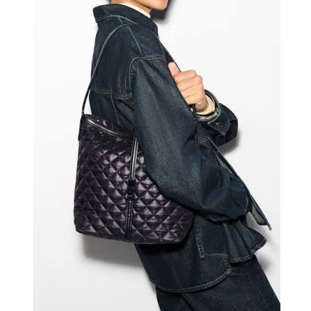 MZ Wallace Black Medium Astor Hobo Crossbody Handbag - Picture 1 of 13